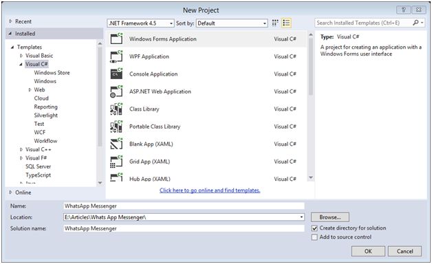 Create a new project